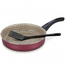 Sartén profunda con espatula línea PARIS Roja 20cm